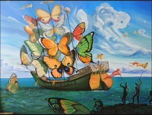 Salvador dali butterfly ship