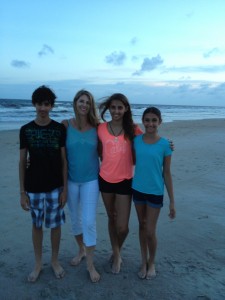 Sue and her kids value family time at the beach.