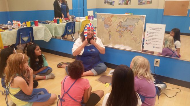 Teacher with headpiece – circle time – Cincinnati